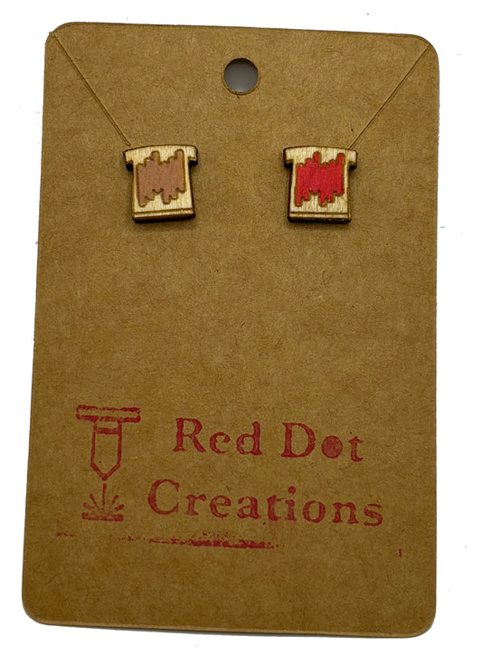 Earrings - Stud - Peanut Butter and Jelly Sandwich