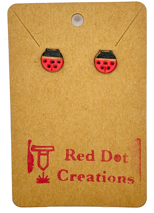 Earrings - Studs - Ladybugs