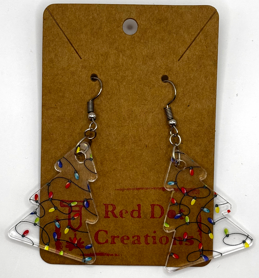 Earrings - Acrylic Christmas Light Patterns